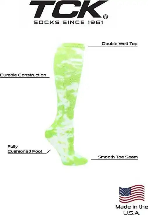 Tck Krazisox Tie Dye Knee High Socks - Lime White