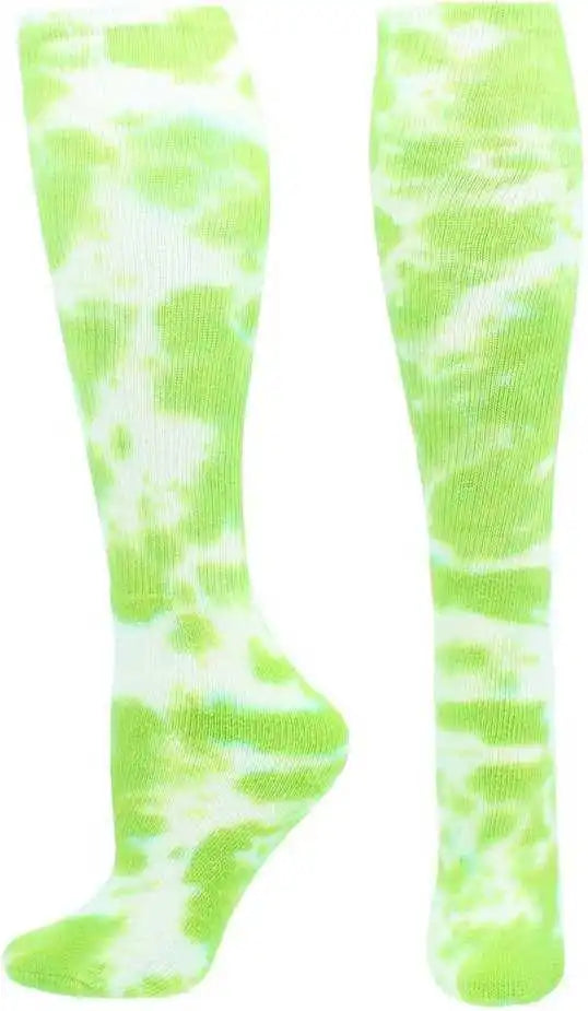 Tck Krazisox Tie Dye Knee High Socks - Lime White