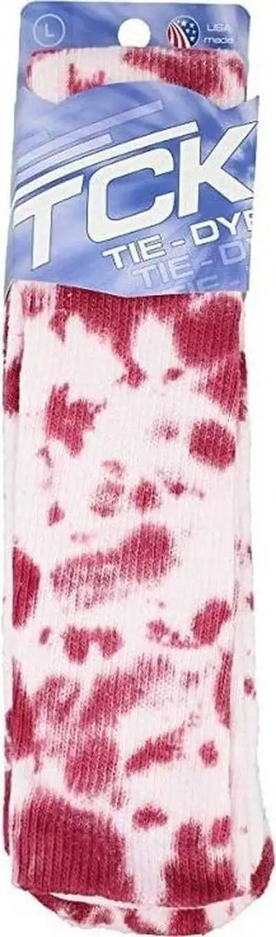 Tck Krazisox Tie Dye Knee High Socks - Maroon White