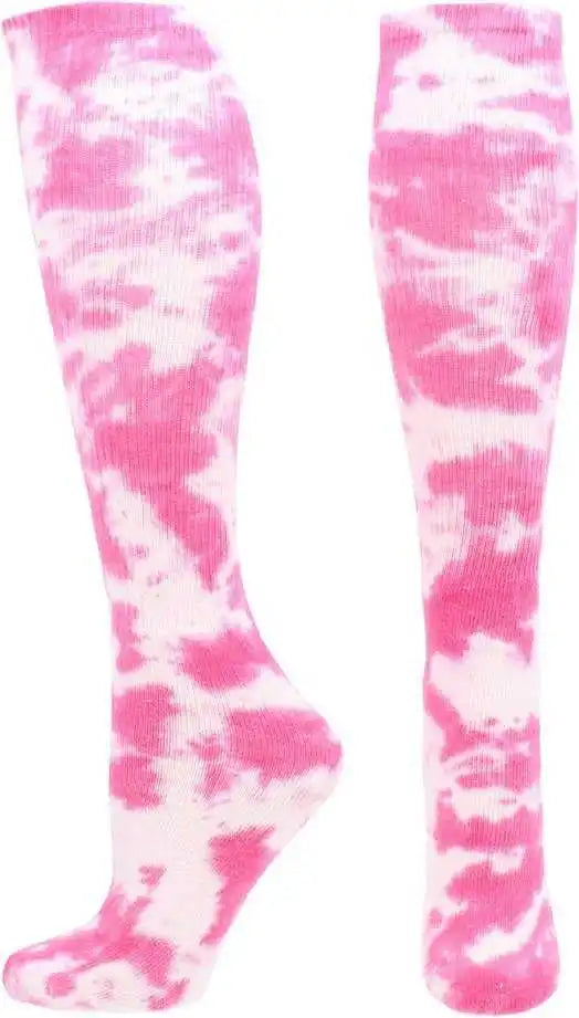 Tck Krazisox Tie Dye Knee High Socks - Pink White