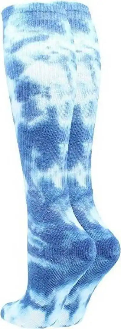Tck Krazisox Tie Dye Knee High Socks - Royal White