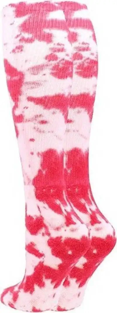 Tck Krazisox Tie Dye Knee High Socks - Scarlet White