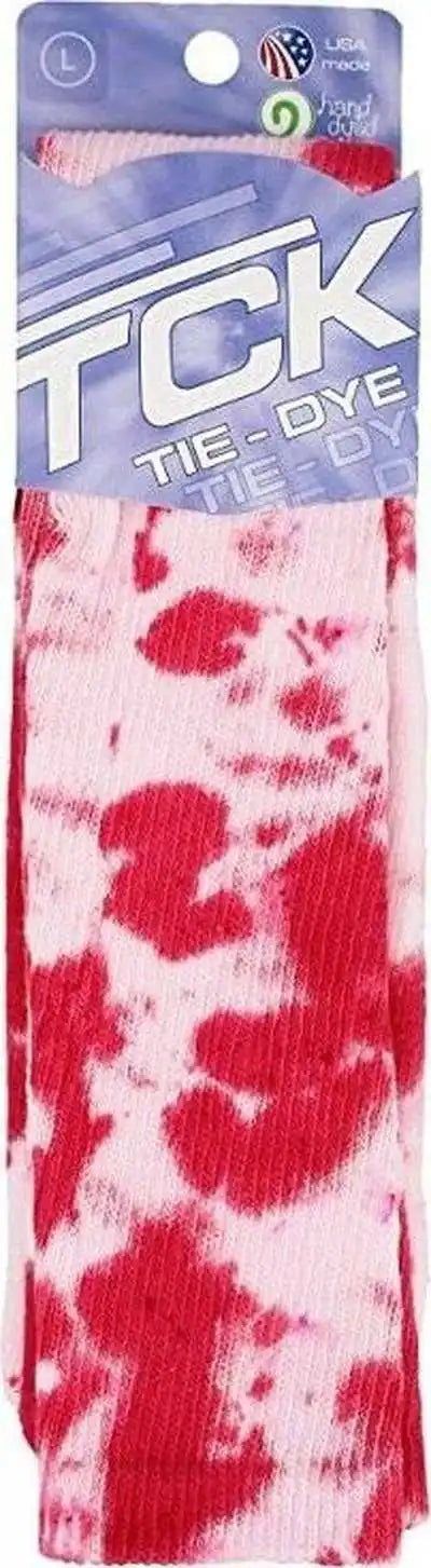 Tck Krazisox Tie Dye Knee High Socks - Scarlet White