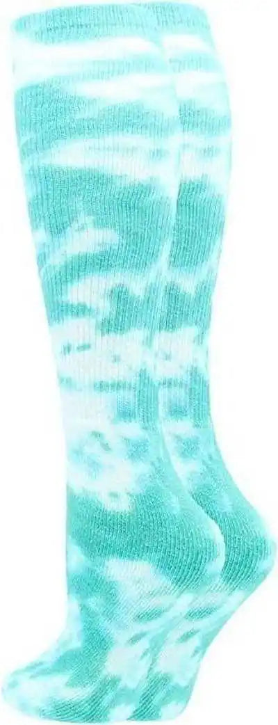 Tck Krazisox Tie Dye Knee High Socks - Teal White