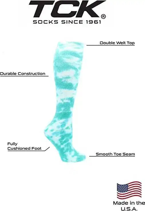 Tck Krazisox Tie Dye Knee High Socks - Teal White