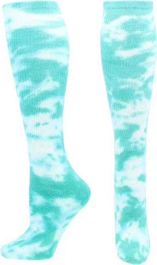 Tck Krazisox Tie Dye Knee High Socks - Teal White