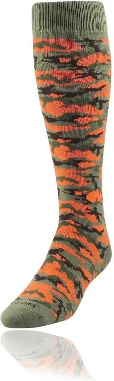 Tck Krazisox Woodland Camo Knee High Socks - Olive Orange - Intermediate