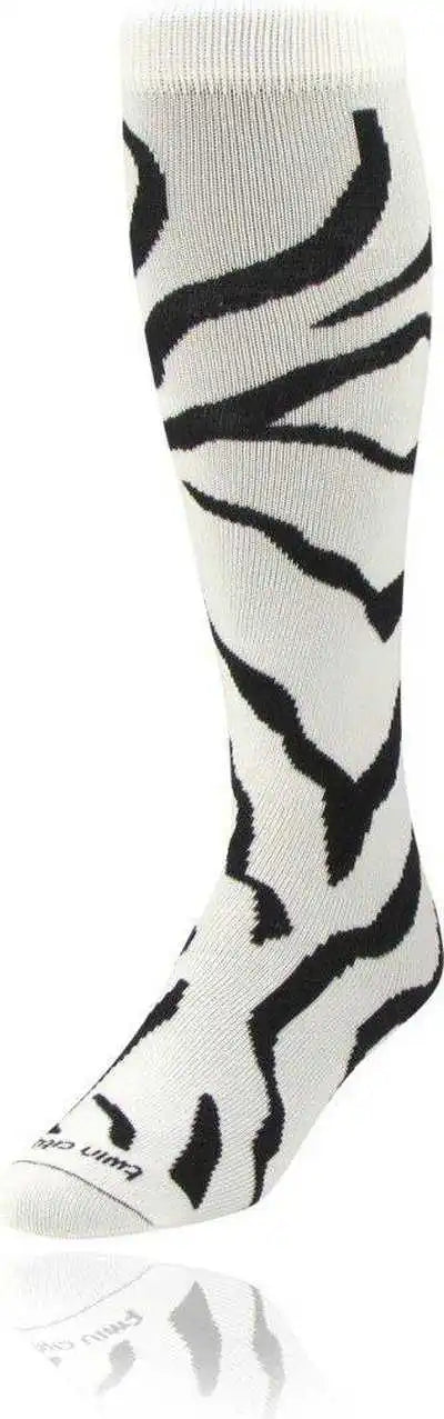 Tck Krazisox Zebra Knee High Socks White Black