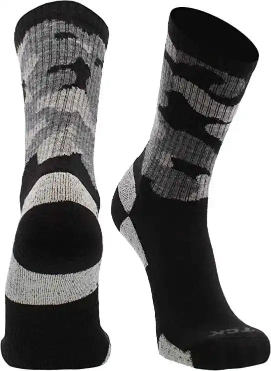Tck Merino Wool Crew Socks - Black Camo