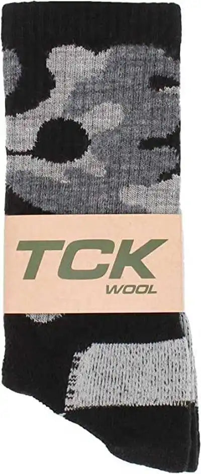 Tck Merino Wool Crew Socks - Black Camo