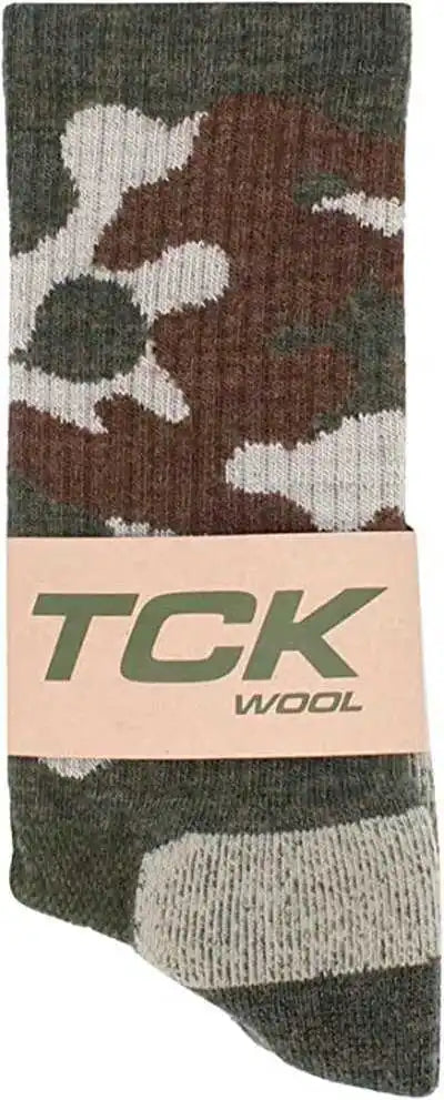 Tck Merino Wool Crew Socks - Green Camo