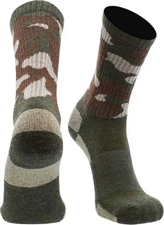 Tck Merino Wool Crew Socks - Green Camo