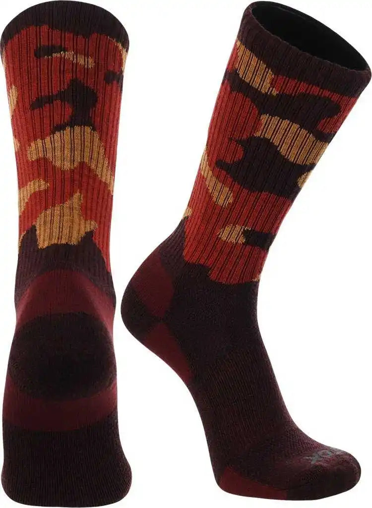 Tck Merino Wool Crew Socks - Red Camo