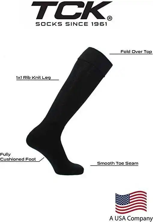 Tck Multisport Acrylic Knee High Tube Socks Black