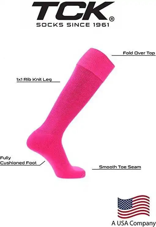Tck Multisport Acrylic Knee High Tube Socks Hot Pink