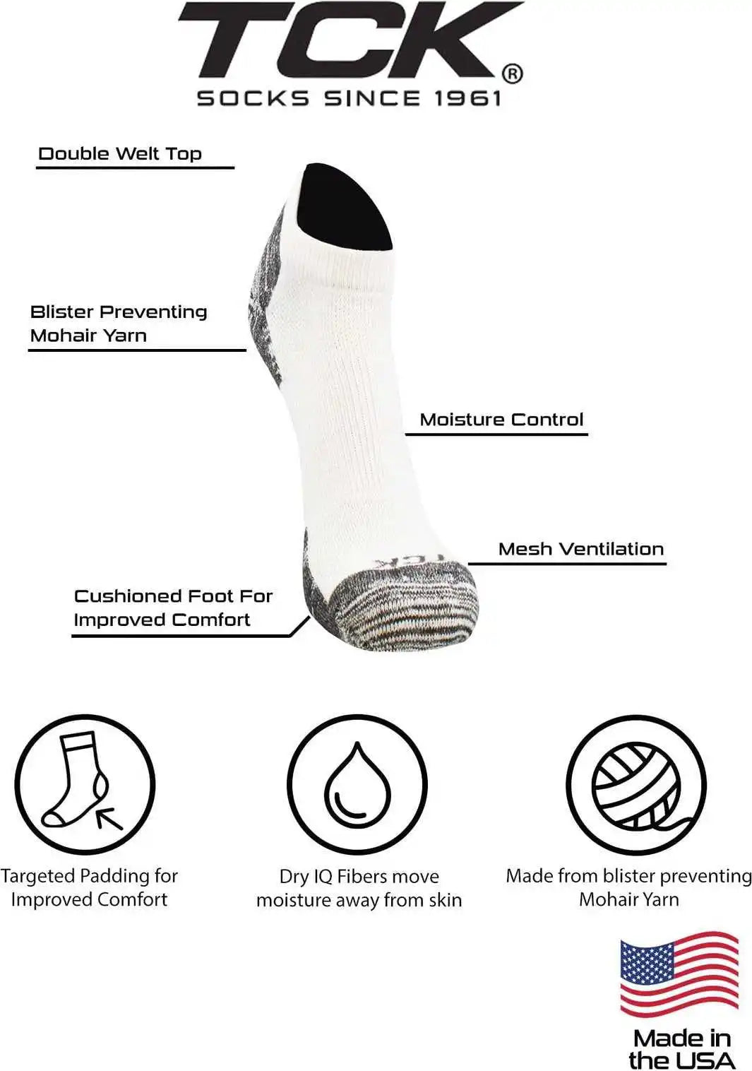 Tck Pickleball Socks Low Cut - White