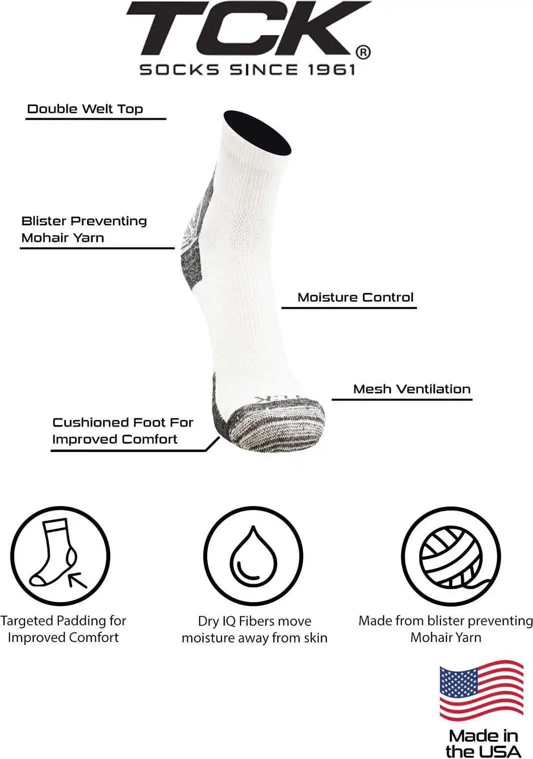 Tck Pickleball Socks Quarter Length - Black
