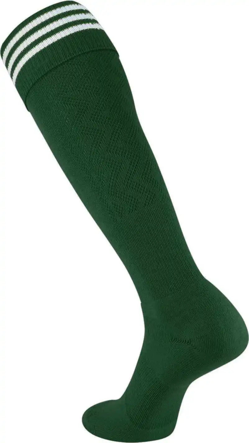 Tck Premier 3 Stripe Soccer Socks Dark Green White
