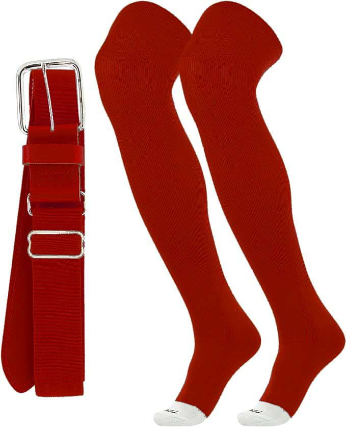 Tck Prosport Belt Over the Knee Sock Combo - Cardinal