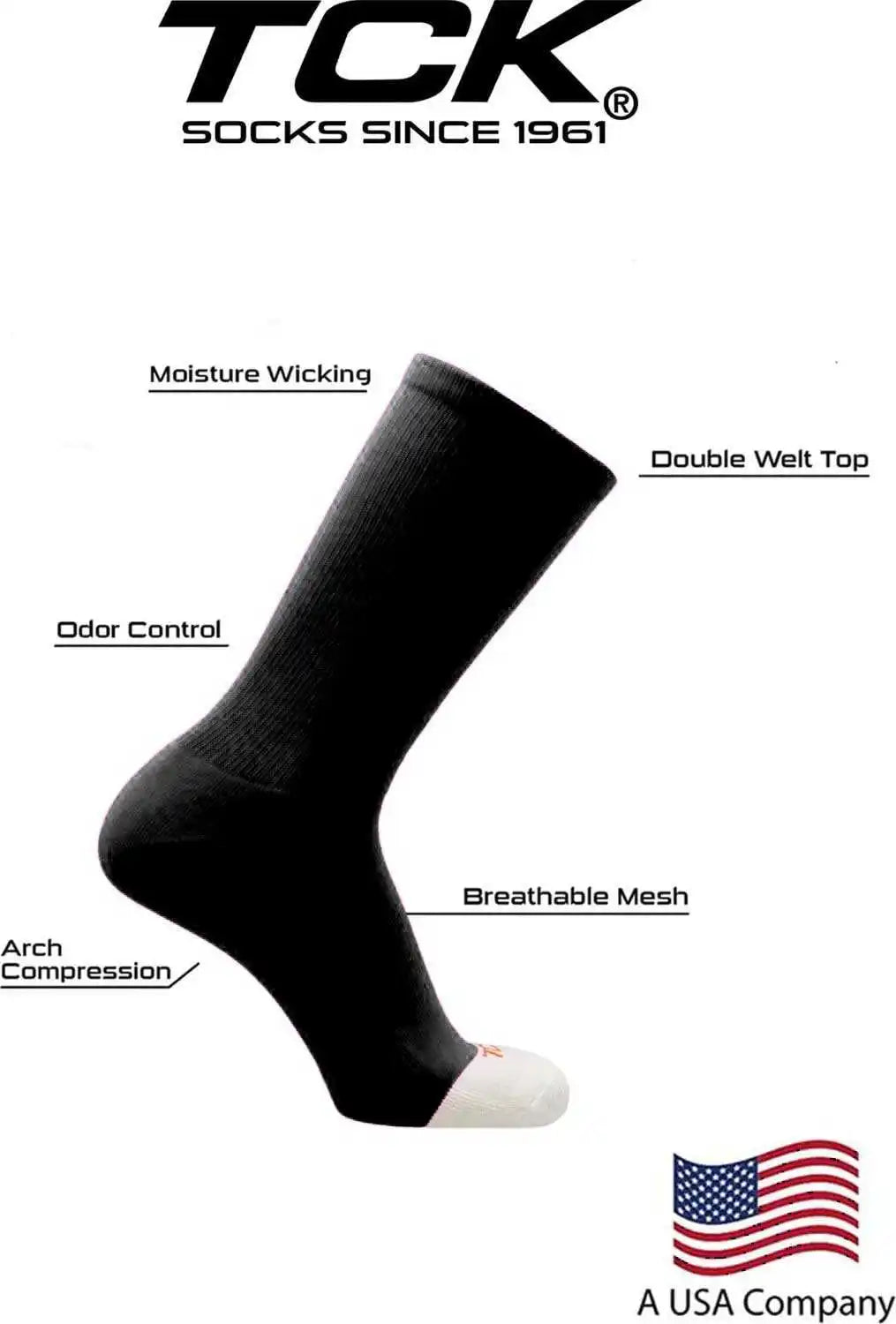 Tck Prosport Mid Crew Socks - Black