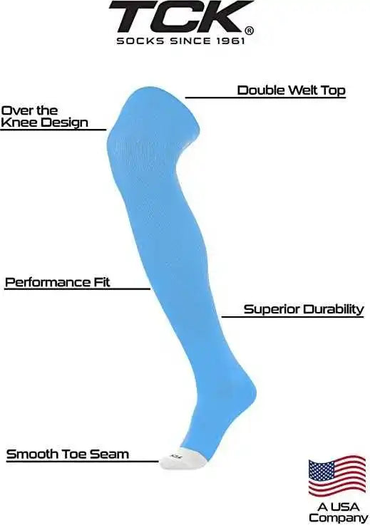 Tck Prosport Over the Knee Baseball Socks Columbia Blue