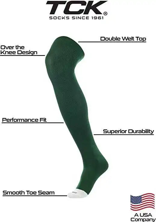 Tck Prosport Over the Knee Baseball Socks Dark Green