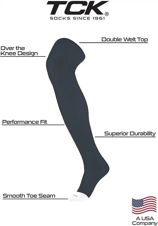 Tck Prosport Over the Knee Baseball Socks - Graphite