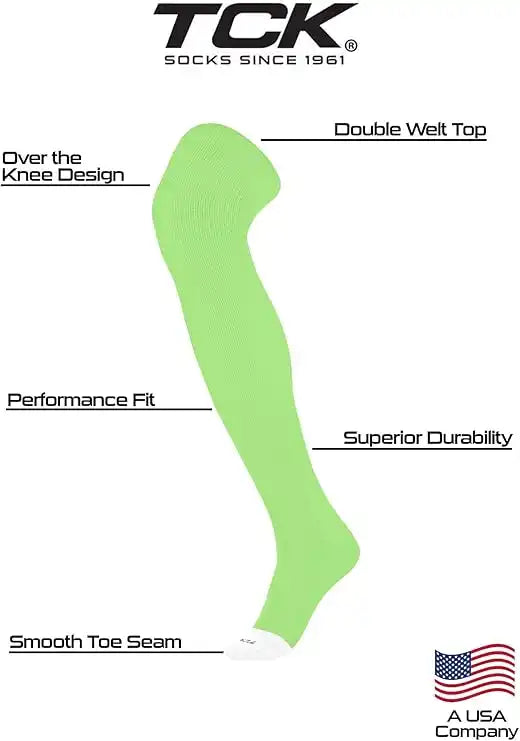 Tck Prosport Over the Knee Baseball Socks Neon Green
