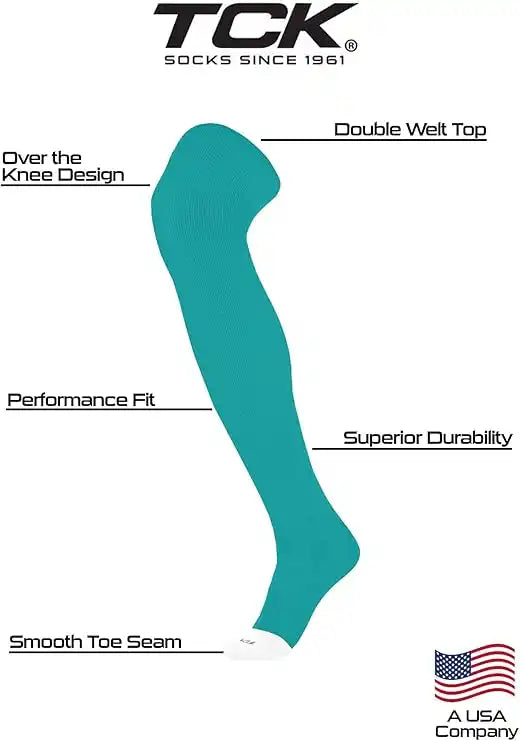 Tck Prosport Over the Knee Baseball Socks - Teal