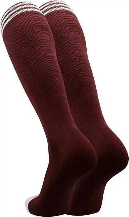 Tck Prosport Striped Knee High Tube Socks - Maroon White