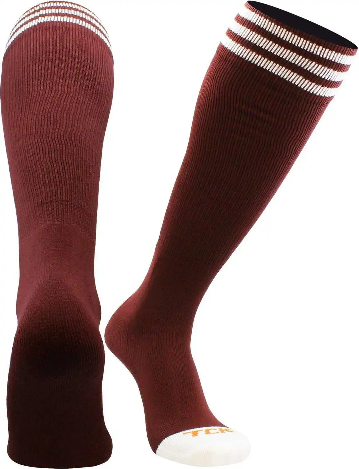 Tck Prosport Striped Knee High Tube Socks - Maroon White
