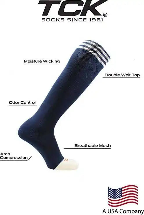 Tck Prosport Striped Knee High Tube Socks - Navy White