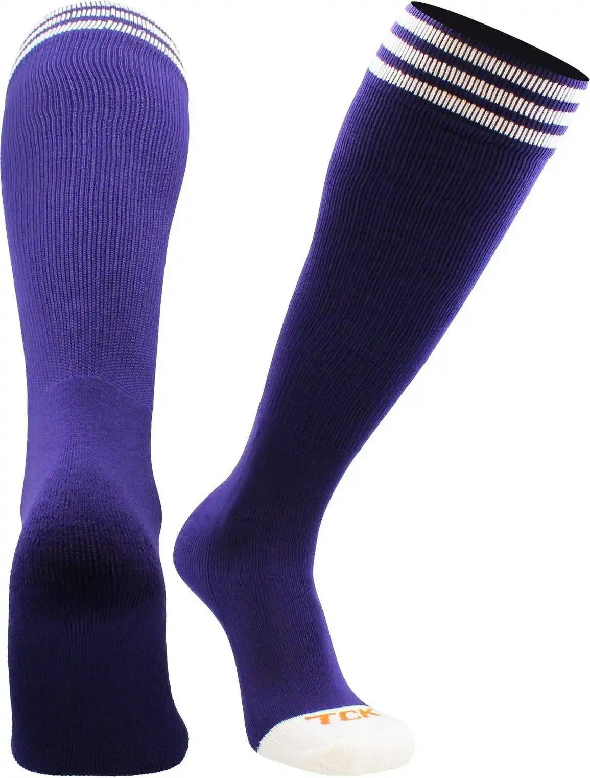 Tck Prosport Striped Knee High Tube Socks - Purple White