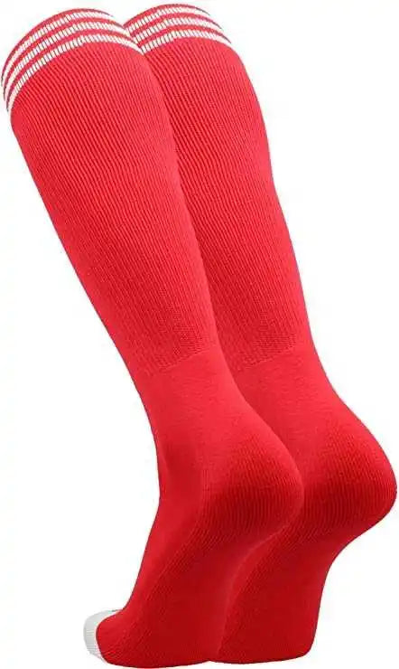 Tck Prosport Striped Knee High Tube Socks - Scarlet White