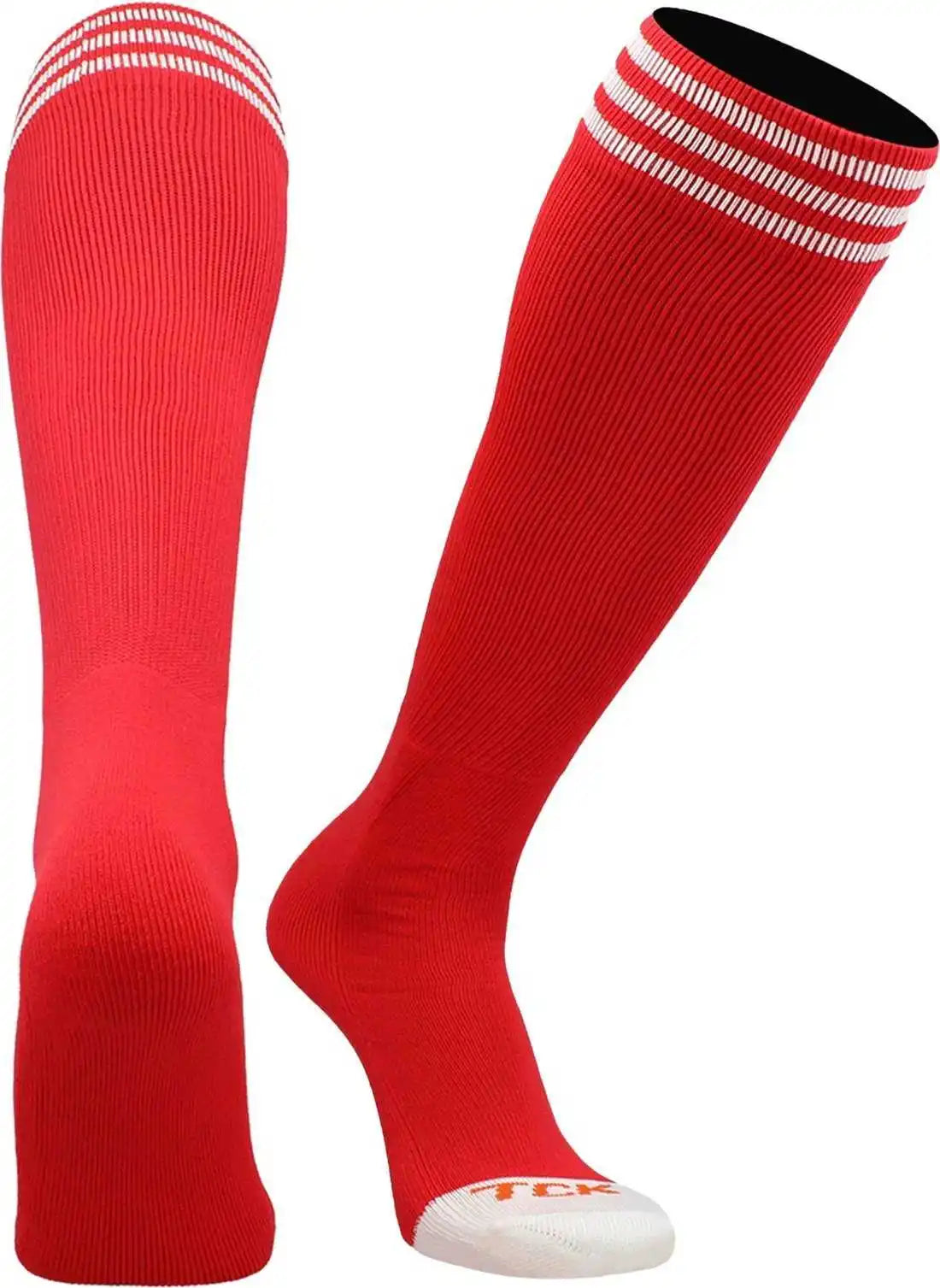 Tck Prosport Striped Knee High Tube Socks - Scarlet White