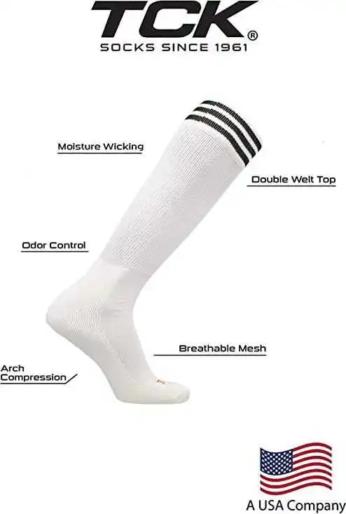 Tck Prosport Striped Knee High Tube Socks - White Black