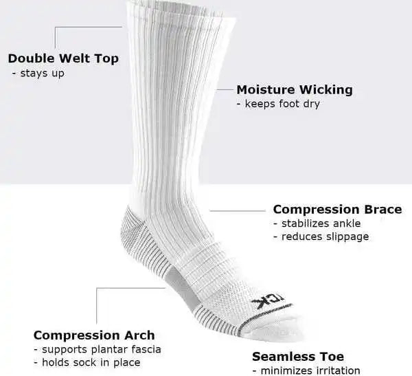 Tck Repreve Crew Socks (3 Pk 1 Pair of Each Color) Black Graphite White
