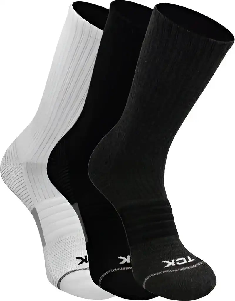 Tck Repreve Crew Socks (3 Pk 1 Pair of Each Color) Black Graphite White