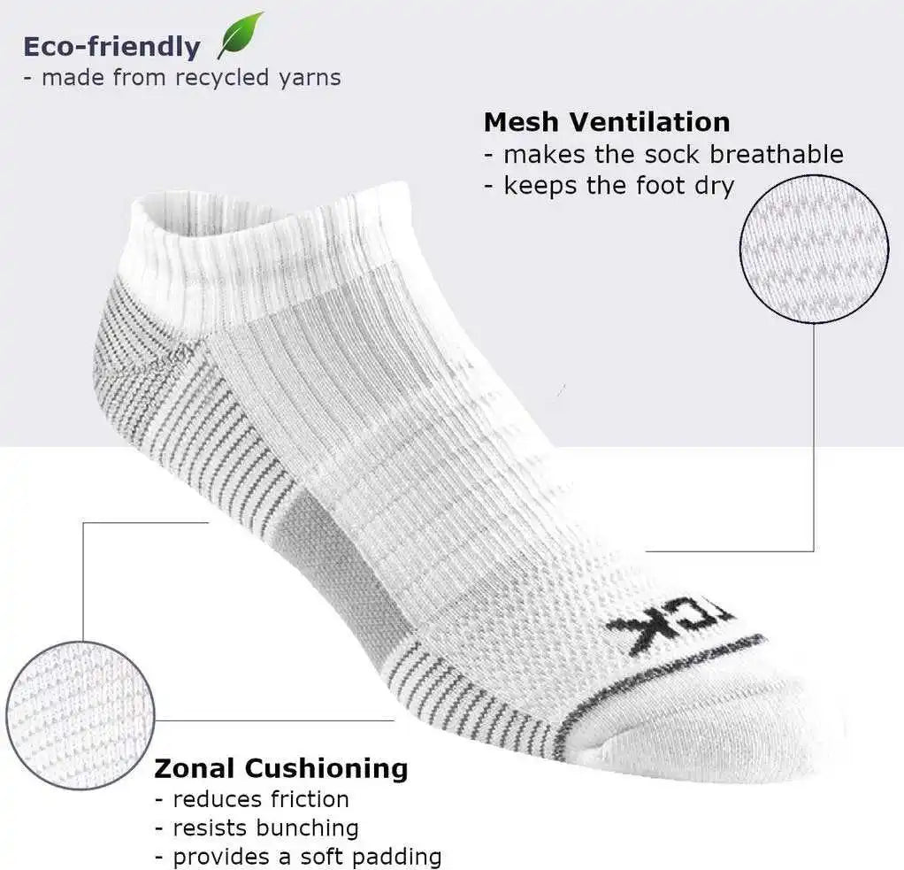 Tck Repreve Low Cut Socks (3 Pk 1 Pair of Each Color) - Black Graphite White
