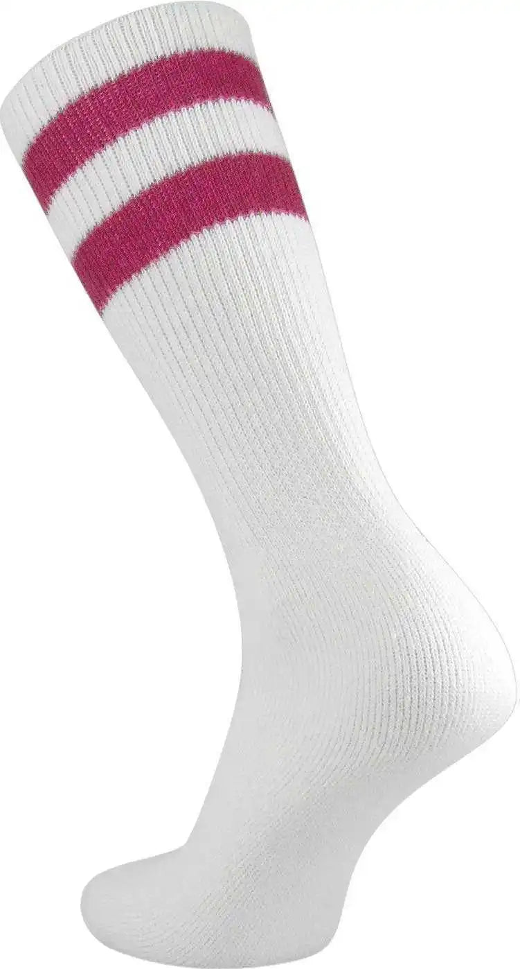Tck Retro 2-stripe Mid Calf Tube Socks - White Cardinal - Intermediate