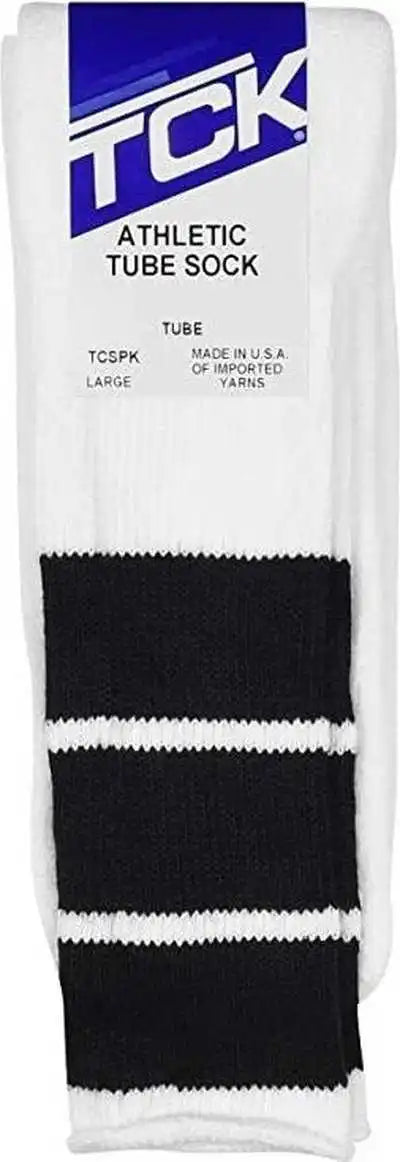 Tck Retro 3-stripe Knee High Multisport Tube Socks - White Black