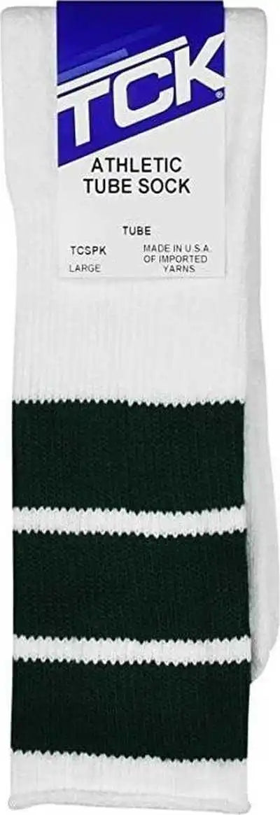 Tck Retro 3-stripe Knee High Multisport Tube Socks - White Dark Green