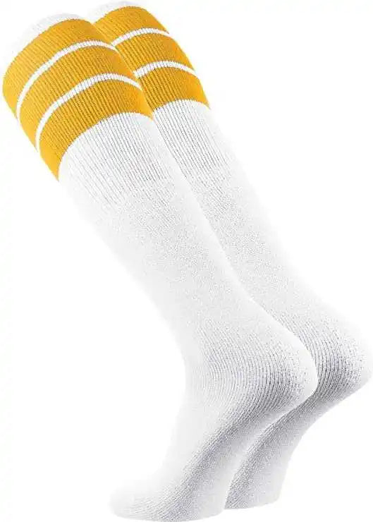 Tck Retro 3-stripe Knee High Multisport Tube Socks - White Gold