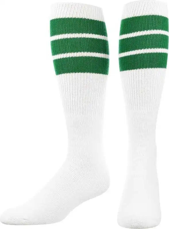 Tck Retro 3-stripe Knee High Multisport Tube Socks - White Kelly