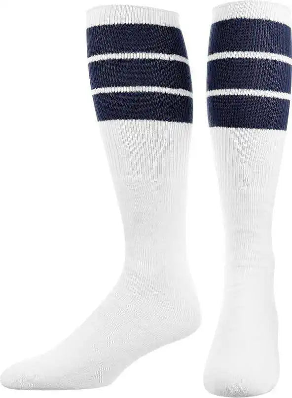 Tck Retro 3-stripe Knee High Multisport Tube Socks - White Navy
