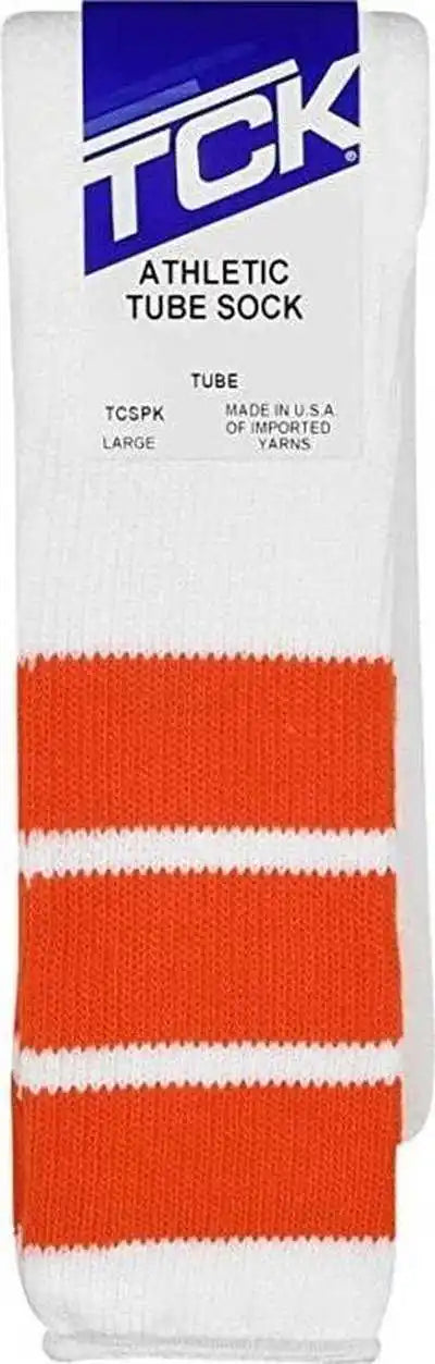 Tck Retro 3-stripe Knee High Multisport Tube Socks - White Orange