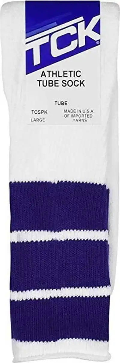 Tck Retro 3-stripe Knee High Multisport Tube Socks - White Purple