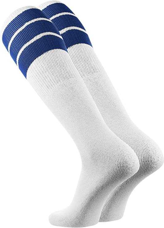 Tck Retro 3-stripe Knee High Multisport Tube Socks - White Royal