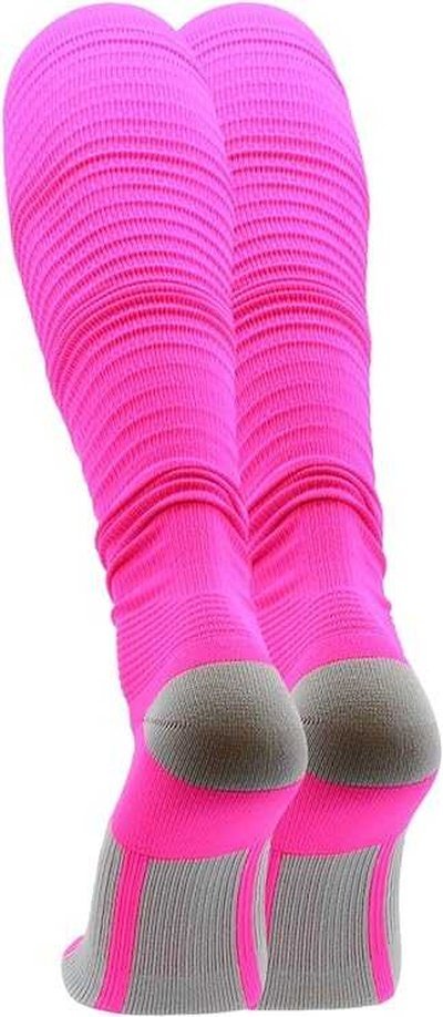 Tck Scrunch Football Knee High Socks - Hot Pink
