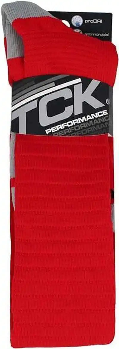 Tck Scrunch Football Knee High Socks - Scarlet